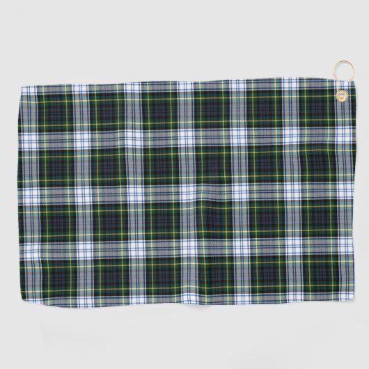 Clan Gordon Kariert Tartan Green White Karo Golfhandtuch (Horizontal)