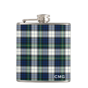 Clan-Gordon-KleiderTartan mit Monogramm Flachmann