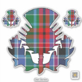 Clan Gordon Red Tartan Thistle Sticker (Vorderseite)