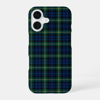Clan Gordon Tartan Blau, Grün und Gelb Karo iPhone 16 Hülle