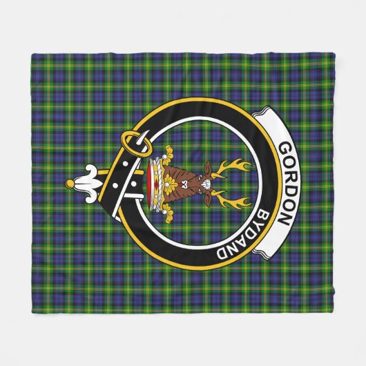 Clan Gordon Tartan Kariert Fleecedecke (Vorderseite (Horizontal))