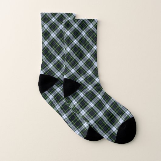 Clan Gordon Tartan Kariert-grünes weißes Muster Socken (Paar)