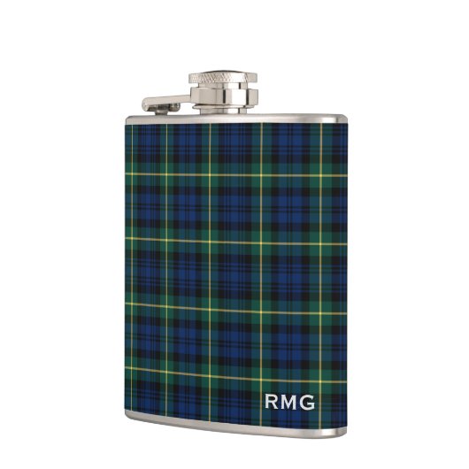 Clan Gordon Tartan Mit Monogramm Flachmann (Links)