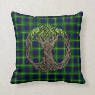 Clan Gordon Tartan und keltischer Baum des Lebens Kissen