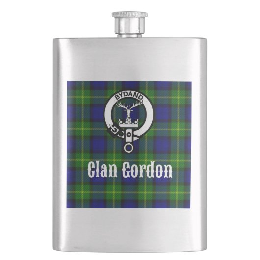 Clan Gordon Tartan Wappen Flachmann (Vorderseite)