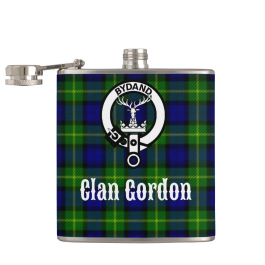 Clan Gordon Tartan Wappen Flachmann (Geöffnet)