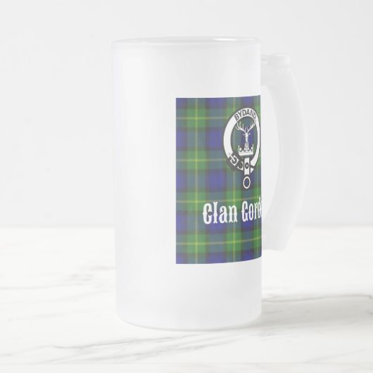 Clan Gordon Tartan Wappen Mattglas Bierglas (VorderseiteRechts)