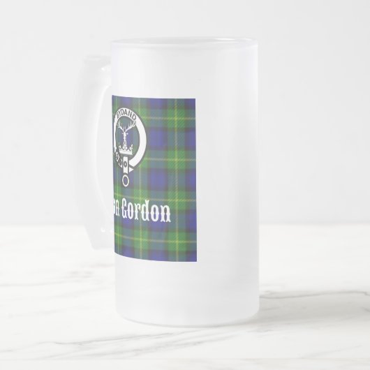 Clan Gordon Tartan Wappen Mattglas Bierglas (Vorderseite Links)