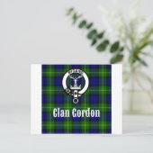 Clan Gordon Tartan Wappen Postkarte (Stehend Vorderseite)