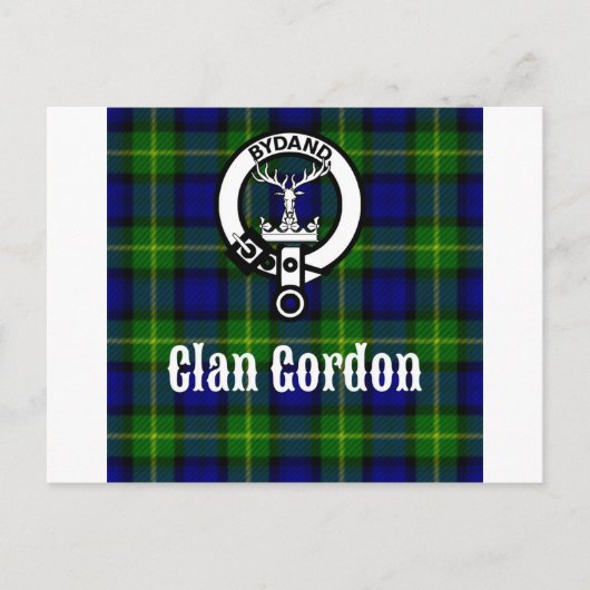 Clan Gordon Tartan Wappen Postkarte (Vorderseite)