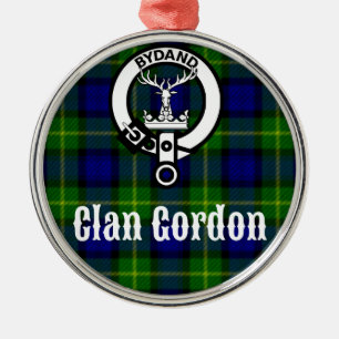 Clan Gordon Tartan-Wappen Silbernes Ornament