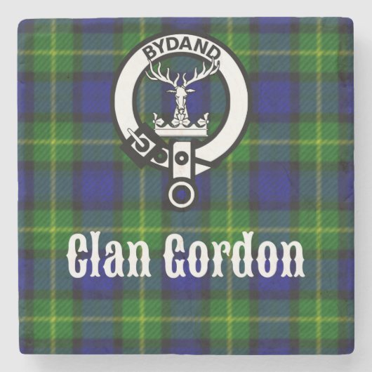 Clan Gordon Tartan Wappen Steinuntersetzer (Vorderseite)