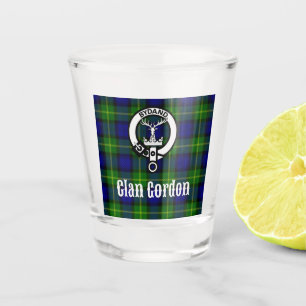 Clan Gordon Wappen Abzeichen & Tartan Schnapsglas