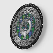 Clan Gordon Wappen & Tartan Knot Large Clock Große Wanduhr (Winkel)