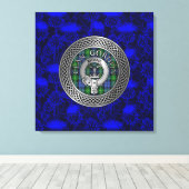 Clan Gordon Wappen & Tartan Knot on Thistle Leinwanddruck (Insitu (Holzboden))