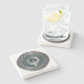 Clan Gordon Wappen & Tartan Knot Stone Untersetzer (Seitenansicht)