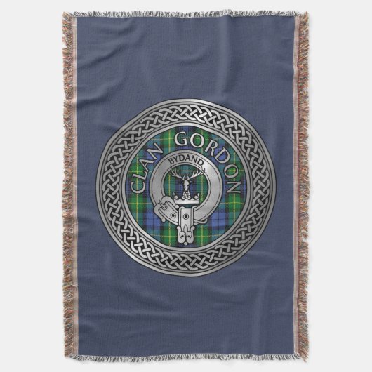 Clan Gordon Wappen & Tartan Knot Throw Blanket Decke (Vorderseite Vertikal)