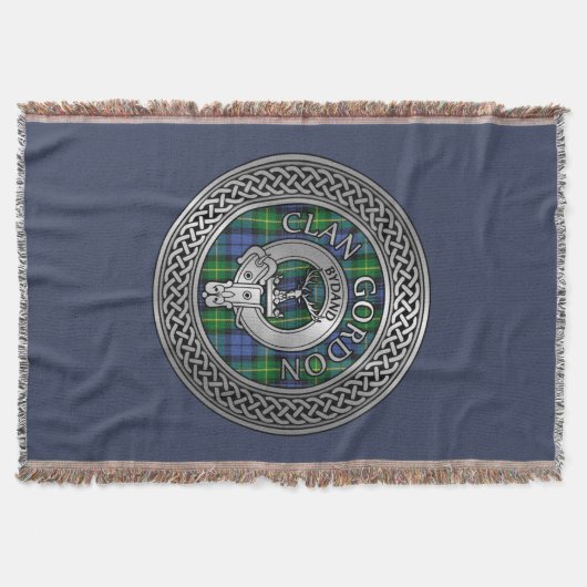 Clan Gordon Wappen & Tartan Knot Throw Blanket Decke (Vorderseite)