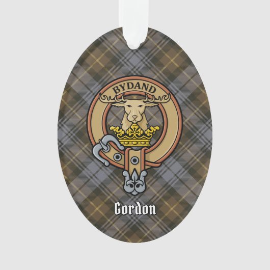 Clan Gordon Wappen über das Wetter Tartan Ornament (Vorderseite)