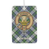 Clan Gordon Wappen über Dress Tartan Air Freshener Autolufterfrischer (Vorderseite)