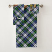 Clan Gordon Wappen über Dress Tartan Badhandtuch Set (Insitu)
