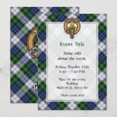 Clan Gordon Wappen über Dress Tartan Einladung (Vorne/Hinten)