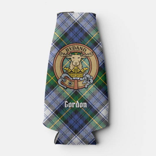 Clan Gordon Wappen über Dress Tartan Flasche Coole Flaschenkühler (Vorderseite)