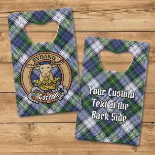 Clan Gordon Wappen über Dress Tartan Geldbeutel Flaschenöffner