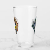 Clan Gordon Wappen über Dress Tartan Glas (Links)