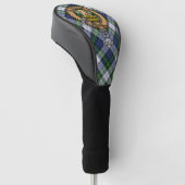 Clan Gordon Wappen über Dress Tartan Golf Headcover (angewinkelt)