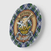 Clan Gordon Wappen über Dress Tartan Große Wanduhr (Winkel)