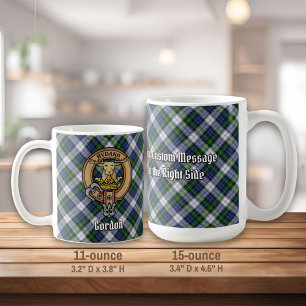 Clan Gordon Wappen über Dress Tartan Kaffeetasse