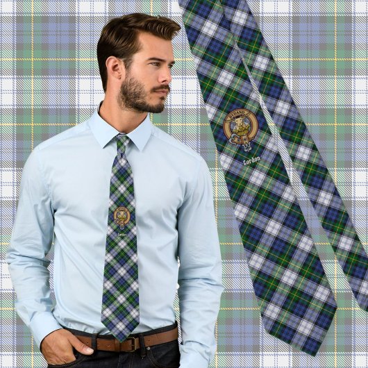 Clan Gordon Wappen über Dress Tartan Krawatte