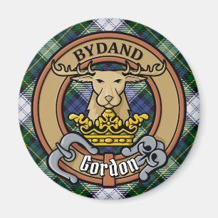 Clan Gordon Wappen über Dress Tartan Magnet
