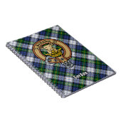 Clan Gordon Wappen über Dress Tartan Notizblock (Rechte Seite)