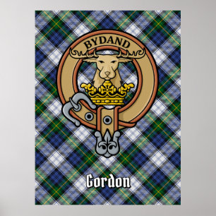 Clan Gordon Wappen über Dress Tartan Poster