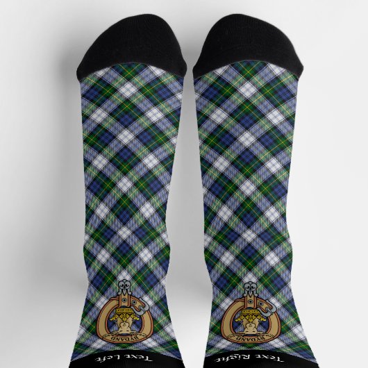 Clan Gordon Wappen über Dress Tartan Socks Socken (Oben)