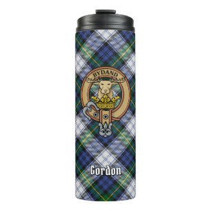 Clan Gordon Wappen über Dress Tartan Thermosbecher
