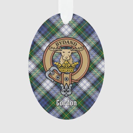 Clan Gordon Wappen über Kleid Tartan Ornament (Vorderseite)