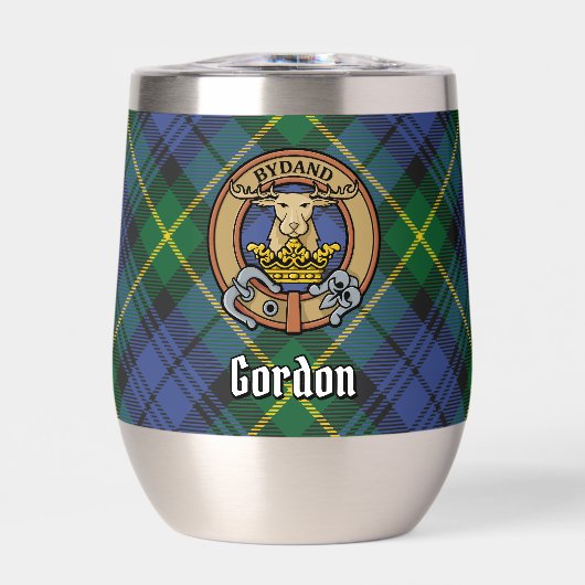 Clan Gordon Wappen über Tartan (Vorderseite)
