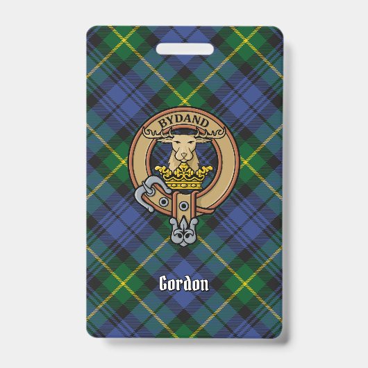 Clan Gordon Wappen über Tartan Ausweis (Vorderseite)