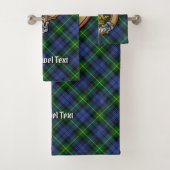 Clan Gordon Wappen über Tartan Badhandtuch Set (Insitu)