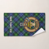 Clan Gordon Wappen über Tartan Badhandtuch Set (Handtuch)