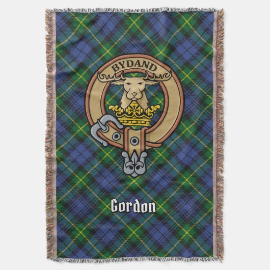 Clan Gordon-Wappen über Tartan Decke (Vorderseite Vertikal)