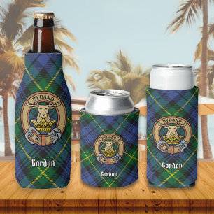 Clan Gordon Wappen über Tartan Flasche Cooler Flaschenkühler