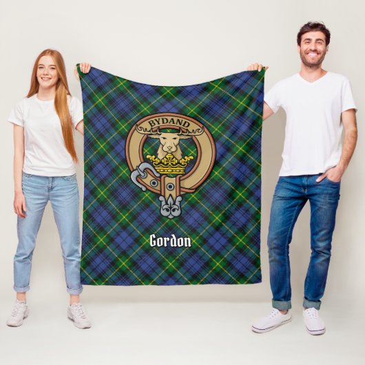 Clan Gordon Wappen über Tartan Fleecedecke (Beispiel)