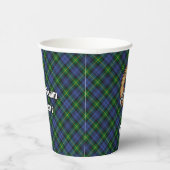 Clan Gordon Wappen über Tartan Paper Cups Pappbecher (Rechts)