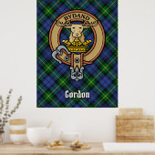 Clan Gordon Wappen über Tartan Poster (Küche)