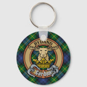 Clan Gordon Wappen über Tartan Schlüsselanhänger (Vorderseite)