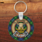 Clan Gordon Wappen über Tartan Schlüsselanhänger (Vorderseite)